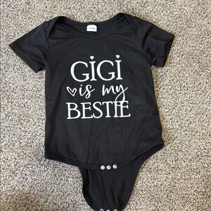 Black 'Gigi is My Bestie' Kids One Piece